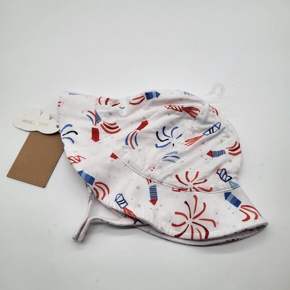 ANGEL DEAR Baby 6-12M Bucket Sun Hat Viscose Bamboo FIRECRACKERS 4th of July - Picture 2 of 4